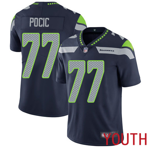 Seattle Seahawks Limited Navy Blue Youth Ethan Pocic Home Jersey NFL Football #77 Vapor Untouchable->youth nfl jersey->Youth Jersey